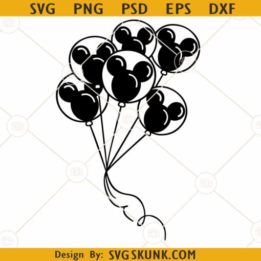 Mouse ears Balloons SVG, Mickey Mouse Balloons SVG, Disney Birthday SVG