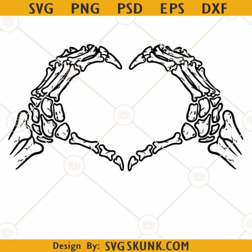 Skeleton love sign SVG, Valentine's Day Skeleton Hands SVG