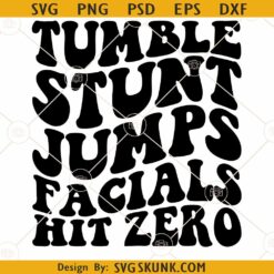 Tumble Stunt Jumps Facial Hit Zero SVG, Cheerleader Svg, cheer svg