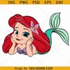 Baby Ariel SVG, Little Mermaid SVG, Princess Ariel Svg, Mermaid Svg
