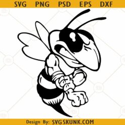 Hornets bee mascot SVG, Hornet Logo Svg, Hornets Football Svg, Alabama State Hornets svg