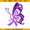 Butterfly Systemic lupus SVG, Systemic lupus Awareness Svg, Purple Ribbon Svg