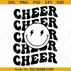 Cheer smiley face SVG, Football Cheer SVG, Cheerleader SVG, Cheer-leading SVG