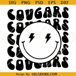 Cougars smiley face SVG, Washington State Cougars SVG, Football Team SVG