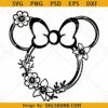 Floral mickey head SVG, Mickey Head with Flowers SVG, Family Vacation Svg
