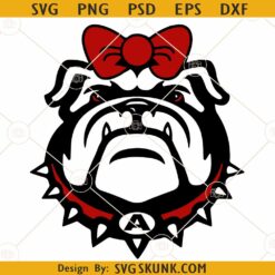 Georgia Bulldogs SVG, Georgia Bulldogs with Bow SVG, Georgia Bulldogs Logo SVG