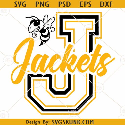 Jackets Jersey SVG, Yellow Jackets Svg, Sport Team Logo svg, Hornet Mascot SVG File