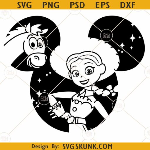 Jessie Toy story Mickey ears SVG, Jessie Toy Story Svg, Jessie Disneyland Ears Svg