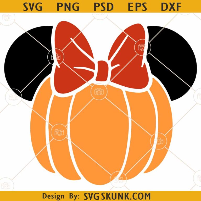 Minnie Pumpkin SVG, Minnie Mouse Ears Pumpkin SVG, Minnie Mouse