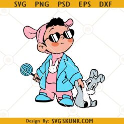 Bad bunny Easter SVG, baby Benito with bunny svg, Easter bad bunny svg