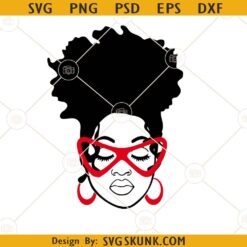 Black Woman with sunglasses and earrings svg