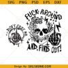 Fuck around and find out SVG, skeleton middle finger SVG