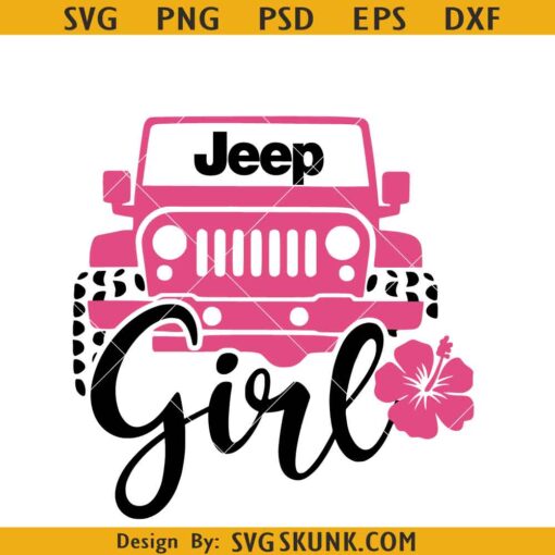 Jeep girl Hibiscus svg, Jeep girl SVG, Jeep wrangler svg, Offroad SVG