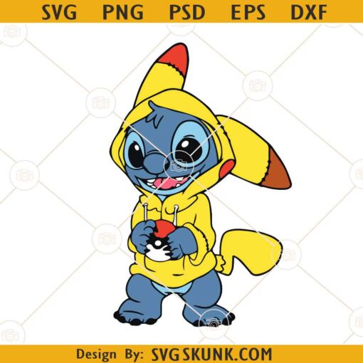 Pokemon Stitch SVG, Pikachu Stitch SVG, Disney Stitch SVG, Pikachu SVG