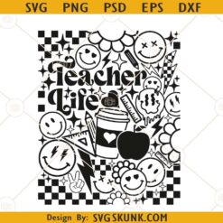 Retro Teacher Life SVG, Groovy Teachers Day SVG, Teacher shirt SVG