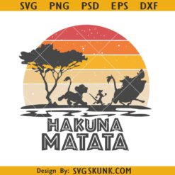 Retro Hakuna Matata SVG, Lion King svg, Hakuna Matata Sunset svg