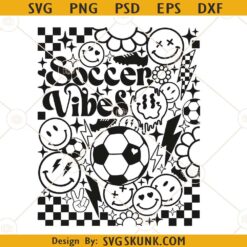 Retro soccer vibes SVG, soccer vibes smiley svg, soccer mom svg
