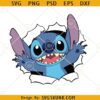 Stitch breaking out of wall SVG, Disney Stitch SVG files for cricut