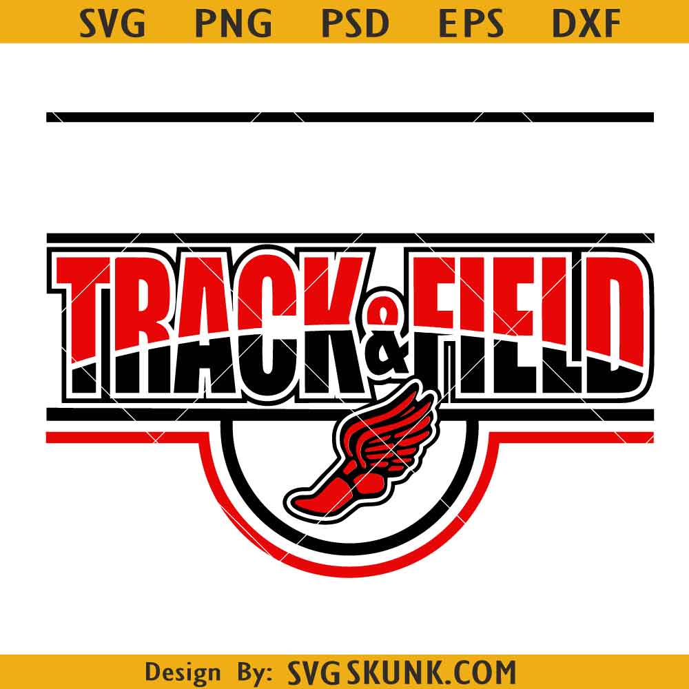 Track and Field name frame SVG, Track and Field svg, Track wings svg