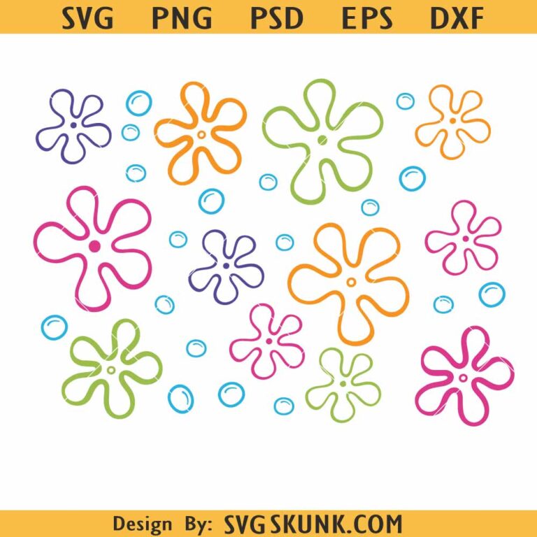 Bikini Bottom Flowers Svg Spongebob Flowers Svg Bubbles Svg Tumbler Wrap Svg 1952