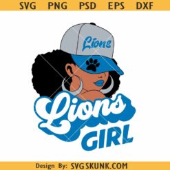 Detroit Lions Girl SVG, Lions girl Svg, Go lions svg, Lions NFL team svg