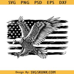 Flying eagle with USA flag svg, Eagle flag SVG, US eagle flag svg, Patriotic eagle svg