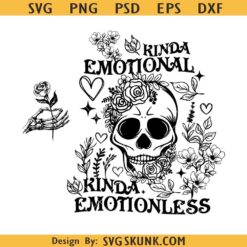 Kinda emotional kinda emotionless svg, mental health skull svg