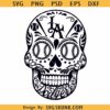 Los Angeles Dodgers Sugar Skull SVG, LA Dodgers baseball svg, Dodgers sugar skull svg