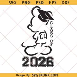 Mickey senior class of 2026 png svg, Mickey Mouse graduation 2026 svg, Disney graduation 2026 svg png