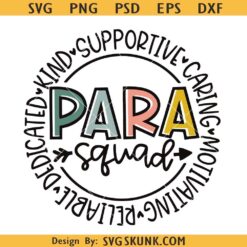 Para Squad SVG, Paraprofessional svg, Para Life svg, Para Teacher svg