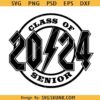 Rock N Roll Senior 2024 svg, 2024 Senior SVG, 2024 Graduate SVG, senior 2024 svg