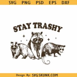 Stay Trashy raccoon SVG, stay trashy svg, funny raccoon svg