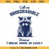 Call me Biodegradable because I break down so easily SVG, Raccoon meme svg