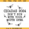 Don’t Run with Your Mouth Open Cicadas 2024 svg, Cicada Concert Tour 2024 SVG, Cicadas 2024 svg