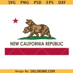 Flag of New California Republic SVG, Retro Bear Flag Cosplay SVG, Fandom Space svg