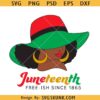 Juneteenth Afro woman with sun hat SVG, Juneteenth sun hat svg, black woman Juneteenth svg