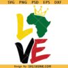 Love Juneteenth SVG, celebrate Juneteenth svg, Juneteenth Africa map svg