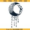 Mandala dream catcher SVG, Dream catcher butterfly svg, crest moon dreamcatcher svg