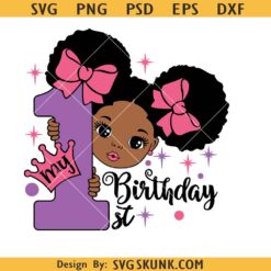 Peekaboo 1st birthday SVG, 1st Birthday Girl svg, Birthday Princess Svg, Birthday Girl Svg