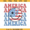 Retro America 4th of July Smiley face SVG, retro 4th of July Svg, 4th of July retro smiley svg
