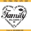 Side By Side or Miles Apart Family Will Always be Connected By Heart svg, family reunion svg