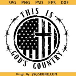 This is God's Country SVG, USA flag cross svg, God's Country American Flag SVG