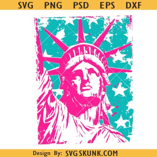 4th of July Statue of Liberty hot pink SVG, 4th of July SVG PNG, Patriotic American mom svg