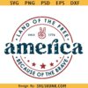 America Land Of The Free Because Of The Brave SVG, 4th Of July DXF SVG PNG