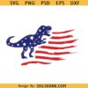 American flag dinosaur svg, Kids 4th of July dinosaur svg, T rex 4th of July svg