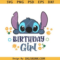 Birthday girl Stitch svg, Disney Lilo Stitch Birthday Girl SVG, Stitch Happy Birthday svg