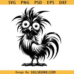 Crazy Chicken cartoon svg, Crazy Chicken Svg, Rooster Clipart, Chicken Vector