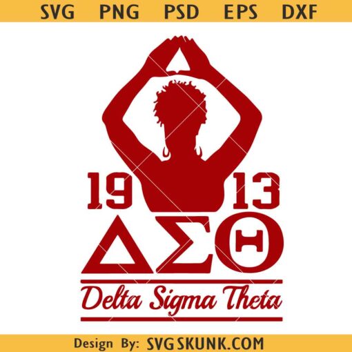Delta Sigma Theta woman svg, sorority Black woman SVG, Delta sigma theta 1913 SVG