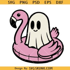 Ghost On a Pool Floaty Svg Png, Beach Ghost SVG, Ghost on pool SVG
