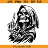 Grim reaper skeleton middle finger svg, Grim reaper skeleton svg, Halloween svg